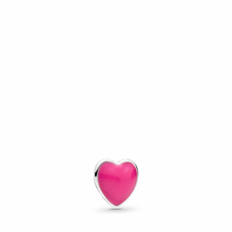 Pandora Magenta Heart Petite Locket Charm - Sterling Silver/Enamel - Canada | YW6208MX